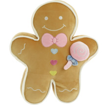 Kudde i form av en pepparkaksgubbe med klubba