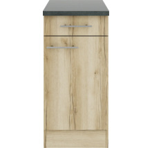 Köksskåp med låda och dörr i trädesign