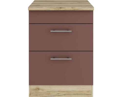 Sängbord med två lådor och handtag