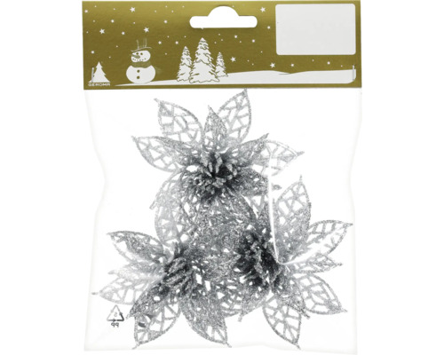 Dekorativa julstjärneornament i set om tre