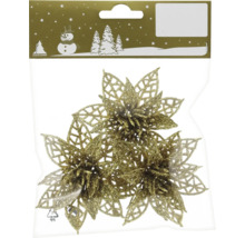 Dekorativa guldiga julstjärnor för dekoration