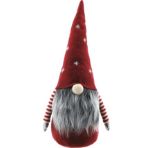 Dekorativ julnisse med röd mössa och skägg