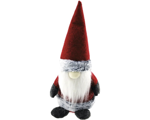 Tomte gnom filt 25cm grå/röd