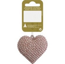 Hjärtformad dekorativ hänge med glitter