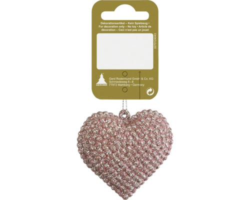 Hjärtformad dekorativ hänge med glitter