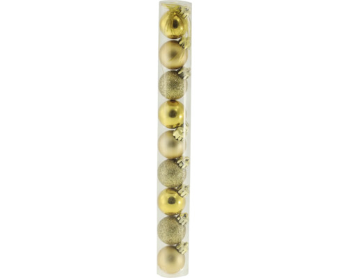 Julgranskulor i plast i transparent cylinder
