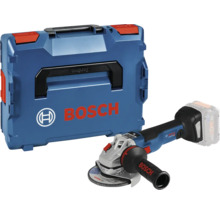 Batteridriven vinkelslip med tillbehörsväska och Bosch-logotyp