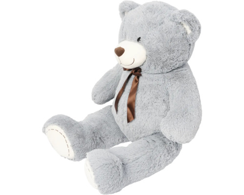 Grå teddybjörn med rosett
