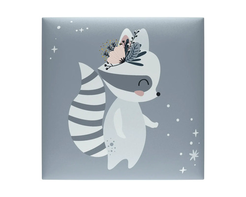 Dekorativ platta med tvättbjörnsmotiv för barnrum