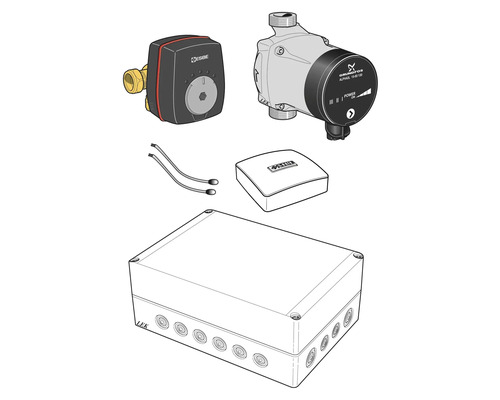Shuntgrupp NIBE ECS 40 för F 1145/1245/370/470/750 max 80 m² golvvärme 6247493 Värmeregleringskomponenter inklusive blandare, pump, styrenhet, sensor och kopplingsdosa