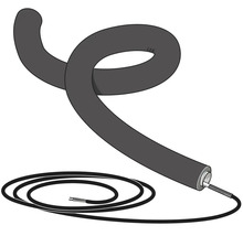 Värmekabel med spiralformad anordning och elektrisk anslutning