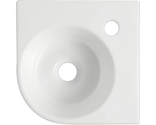 Hörntvättställ av sanitetskeramik, ovanifrån