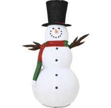 Dekorativ snögubbe med cylinderhatt och halsduk för julperioden