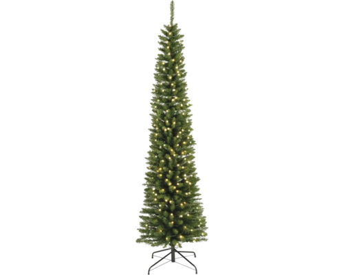 Konstgran EVERLANDS Pencil 280 LED Ø60cm H 210cm Smal konstgjord julgran med belysning på ett stativ