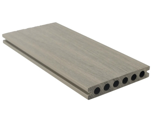 Komposittrall KONSTA Nativo ljusgrå 23x138x3000mm Trädäck av WPC med ihåliga kamrar