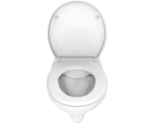 Toalett med öppet toalettlock