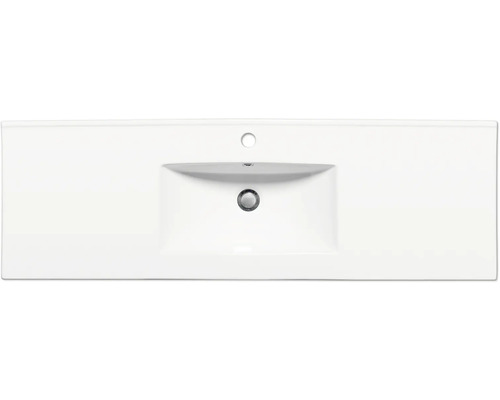 Tvättställ i keramik med kranhål och bräddavlopp