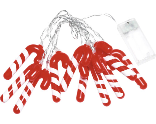 Ljusslinga med polkakäppsmotiv för juldekoration