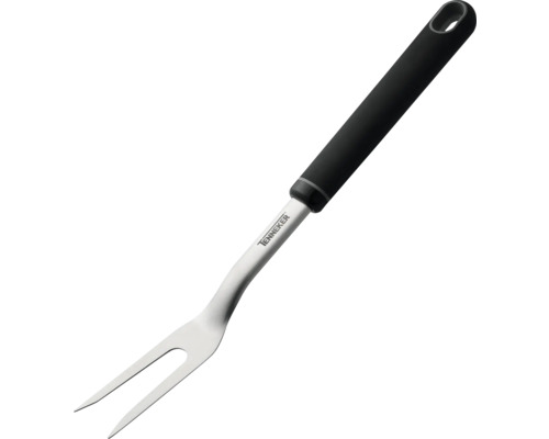 Grillgaffel i rostfritt stål med handtag