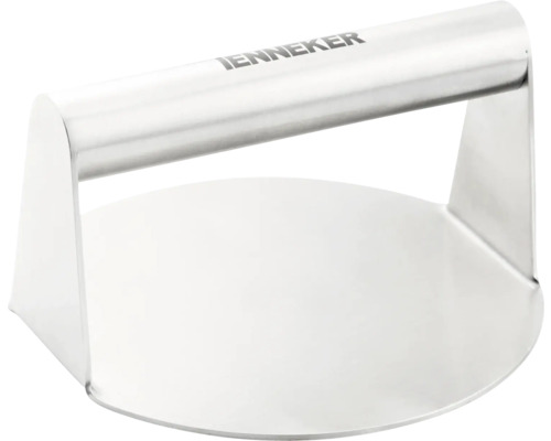 Hamburgarpress av metall med handtag