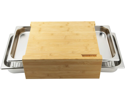 Värmebehållare i rostfritt stål med bambulock