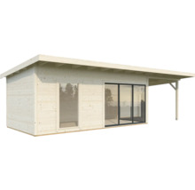 Attefallshus PALMAKO Andrea 17,1+7,9m² Slide Plus vit/transparent