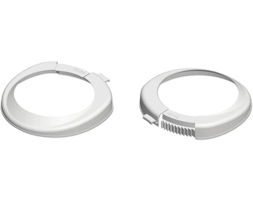 Två flexibla plastmanschetter för rörskydd