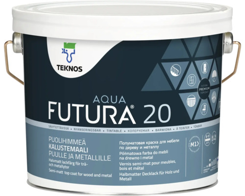 Lackfärg TEKNOS Futura Aqua 20 Bas 1 3L