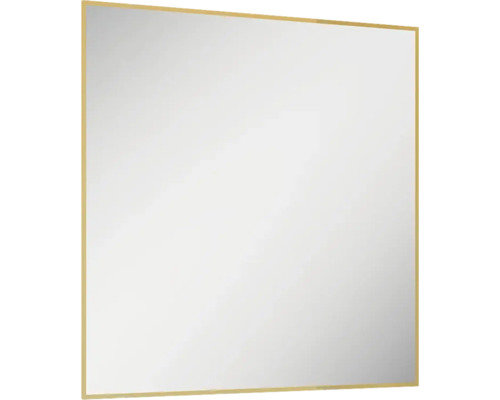 Spegel med belysning JUNGBORN Square guld ram 80x80 cm kantig LED IP44 neutralvit Rektangulär spegel med ram
