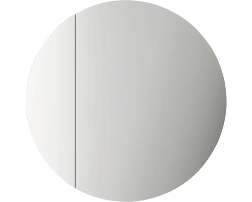 Spegelskåp med belysning DSK Picasso style svart rund 60 cm vänster LED IP24 Rund badrumsspegel