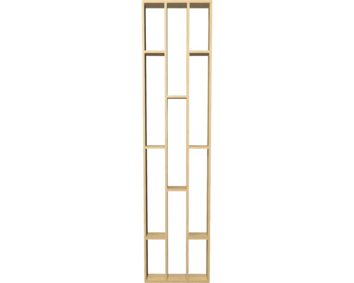 Trähylla med flera fack