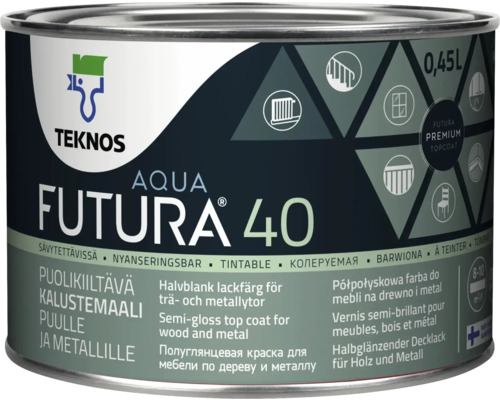 Lackfärg TEKNOS Futura Aqua 40 Bas 1 0,5L