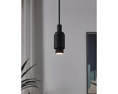 Svart hänglampa med cylindrisk design