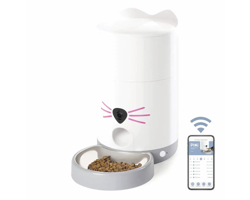 Automatisk foderautomat för katter med smartphoneapp