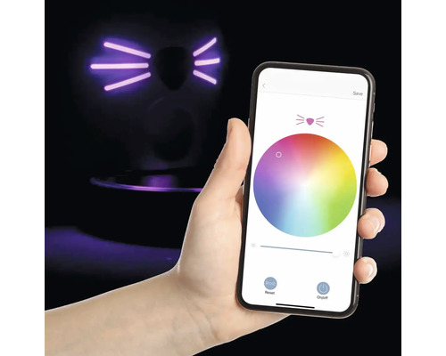 Smartlampa med smartphonekontroll för färgval