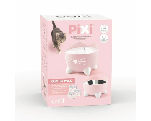 Förpackning för en Catit Pixi dricksfontän för katter kombination med filter