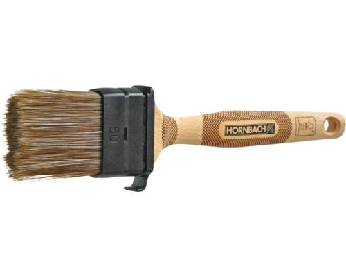Bred pensel med trähandtag och naturborst