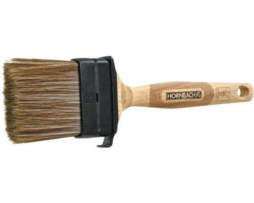 Platt pensel med trähandtag och borst