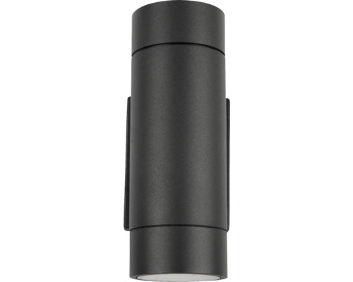 Svart cylindrisk utomhusvägglampa