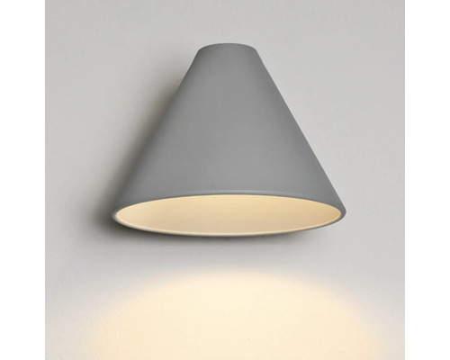 Grå konisk vägglampa av metall