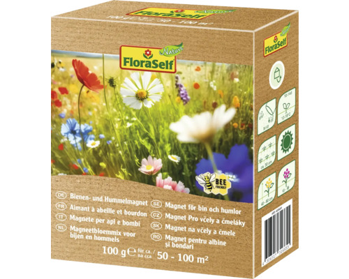 Blomsterfrön FLORASELF Nature Magnet för bin och humlor FloraSelf Magnet för bin och humlor förpackning