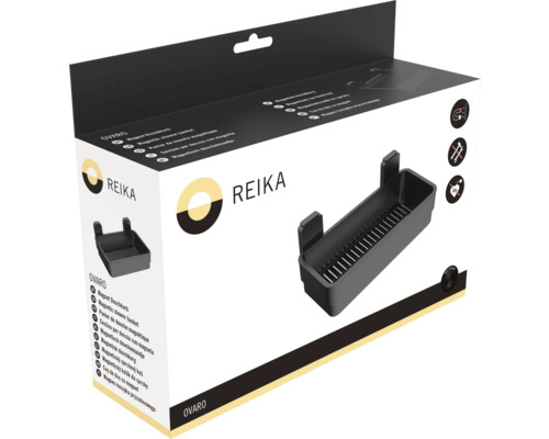 Förpackning av en Reika duschhylla för magnetisk upphängning