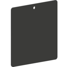 Svart platta med hål för fastsättning