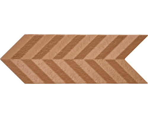 Bård Fold Clay brun-röd 15x38x1,3cm Dekorativt tegelklinker i pilform med randigt mönster