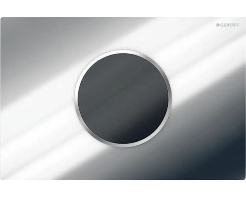 Spolplatta GEBERIT Sigma10 elektronisk spolning batteridrift automatisk/beröringsfri dubbelspolning rostfritt stål/svart matt/blank 7722786