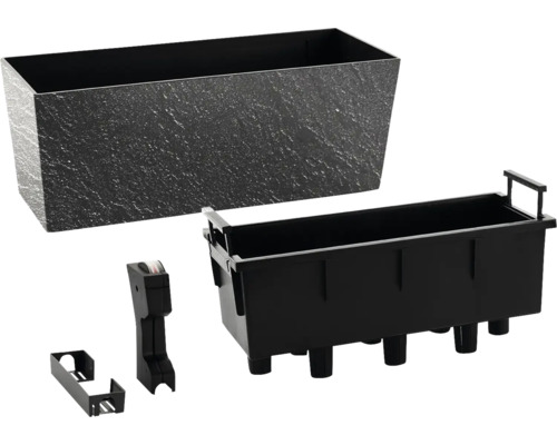 Blomlåda med insats och tillbehör för balkongräcke