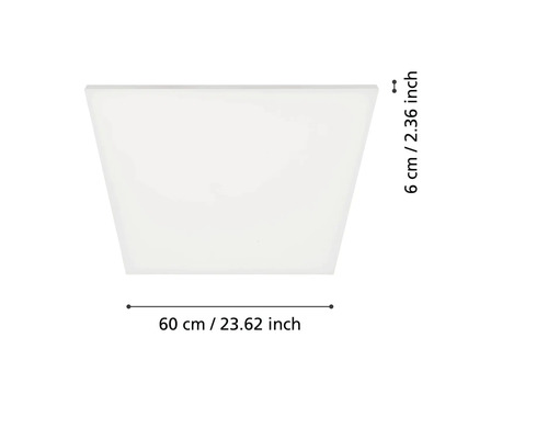 Fyrkantig LED taklampa, 60 x 60 cm