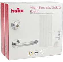 Habo dörrbeslagset för ytterdörrar, rostfritt stål