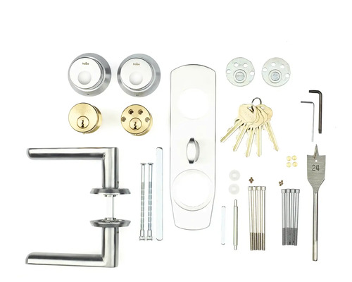 Halo Touchscreen dörrlåssats med handtagsset och tillbehör