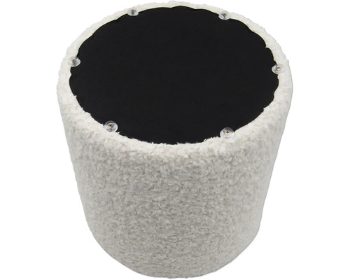 Rund pall med mjukt, plyschliknande överdrag